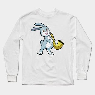 Bunny at Music with Saxophone Long Sleeve T-Shirt